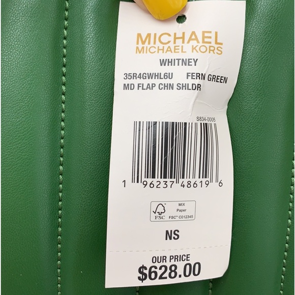 MICHAEL KORS MEDIUM FLAP CHAIN
SHOULDER CROSSBODY BAG FERN
GREEN COLOR - Picture 16 of 16